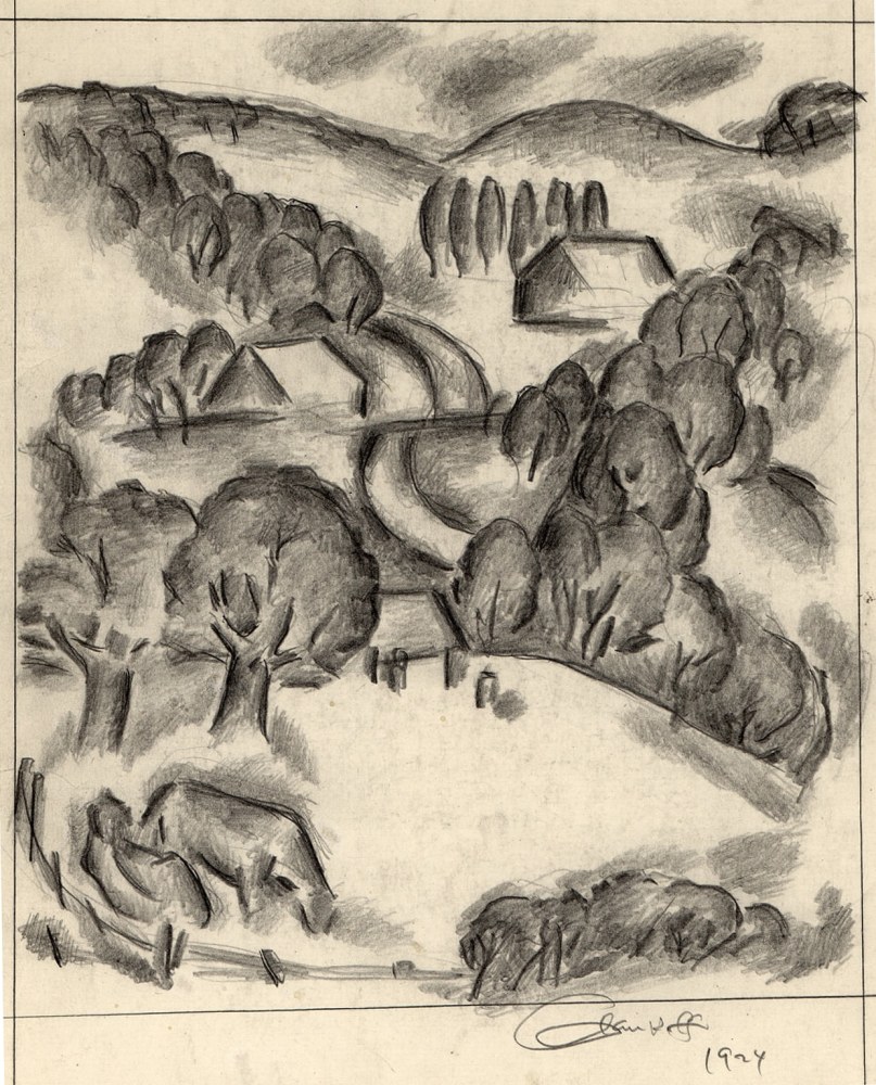Untitled, GDrL 010, c1924
Graphite on Japanese Paper
H:&amp;nbsp;10 1/2 x W: 7 7/8 inches