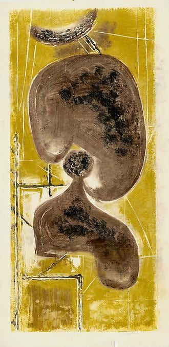 Untitled,&amp;nbsp;AWdC-CM 2705,&amp;nbsp;c.1950-60s
Water Soluble Printer&amp;#39;s Ink
on Handmade Japanese Paper
H:&amp;nbsp;32 1/4 x W: 16 1/8 inches