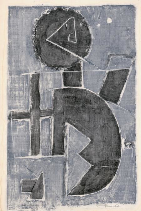 Untitled, AWdC-CM 1109-12,&amp;nbsp;c.1950-60s
Water Soluble Printer&amp;rsquo;s Ink on Japanese Paper
H: 18 7/8 x 12 5/8 inches
