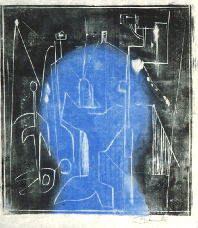 Untitled,&amp;nbsp;AWdC 0203,&amp;nbsp;c.1940-60s
Water Soluble Printer&amp;rsquo;s Ink
​Approx H:&amp;nbsp;10 1/2 x W: 9 3/4 inches