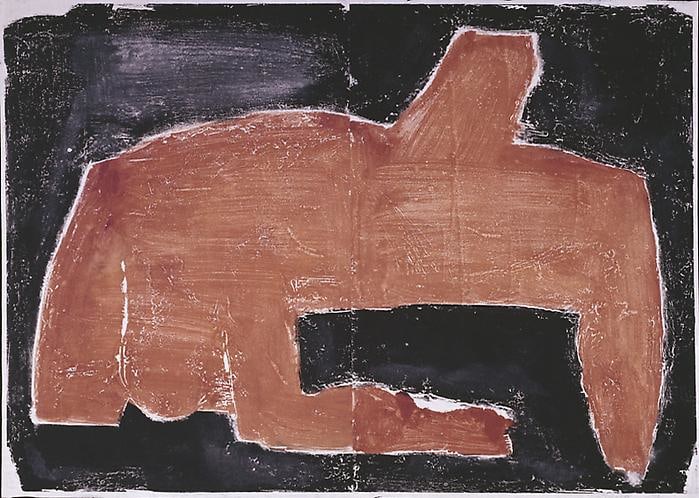 Untitled, PP 2073, c. 1973
Water Soluble Printer&amp;rsquo;s Ink and Casein
on Handmade Japanese Paper
H:&amp;nbsp;28 5/16 x W: 40 1/4 inches