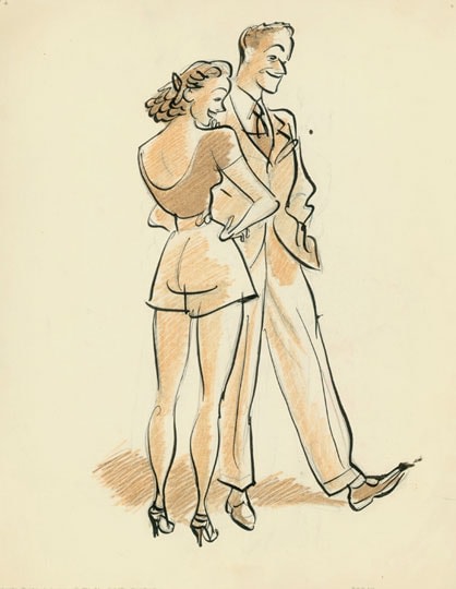 Inv# PII 101 Verso Untitled, c. 1940s
Ink and brown colored pencils over pencil sketch on Commercial Drawing Paper
11 13/16 x 9 1/4 inches
30 x 23.5 cm