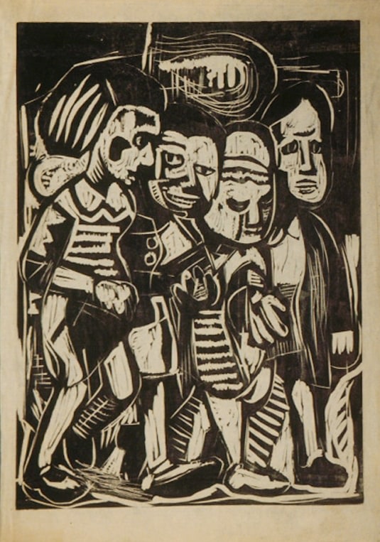 Untitled, RBWWdC 5203, c. 1933
Oil Based Printers Ink/ Woodcut
H: 25 1/8 x W: 18 inches