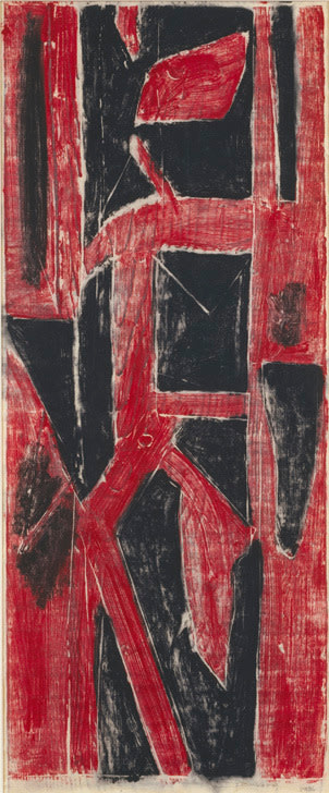 Untitled, AWdC-M 2503, c. 1950s-60s
Water Soluble Printer&amp;rsquo;s Ink and Casein
​​​​​​​on Handmade Japanese Paper
H:&amp;nbsp;30 3/4 x W: 12 1/4 inches