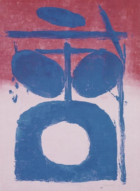 Untitled, PP 1027, c. 1971
Water Soluble Printer&amp;rsquo;s Ink and Casein
on Handmade Japanese Paper
H:&amp;nbsp;25 x W: 18 3/16 inches