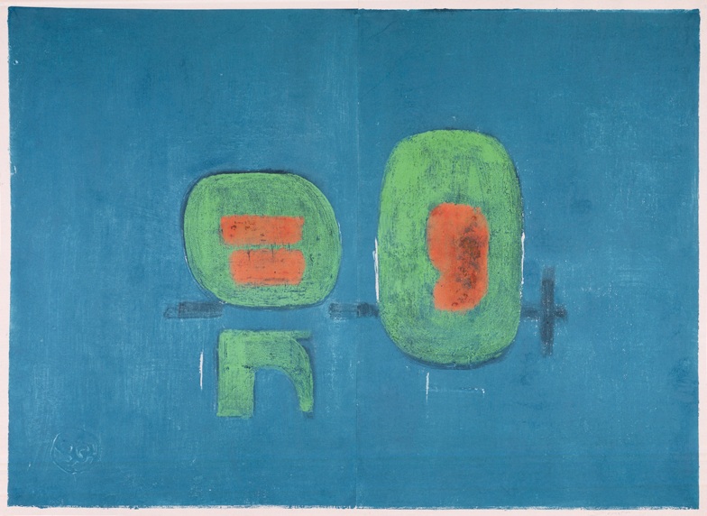 Untitled, PP 2115, 1977
Water Soluble Printer&amp;rsquo;s Ink and Casein
​​​​​​​on Handmade Japanese Paper
H: 28 1/16 x W: 38 7/8 inches