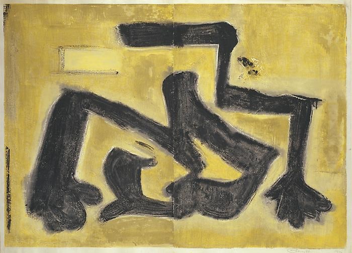 Untitled, PP 2079, 1972
Water Soluble Printer&amp;rsquo;s Ink and&amp;nbsp;Casein
on Handmade Japanese Paper
H:&amp;nbsp;29 x W: 40 3/4 inches