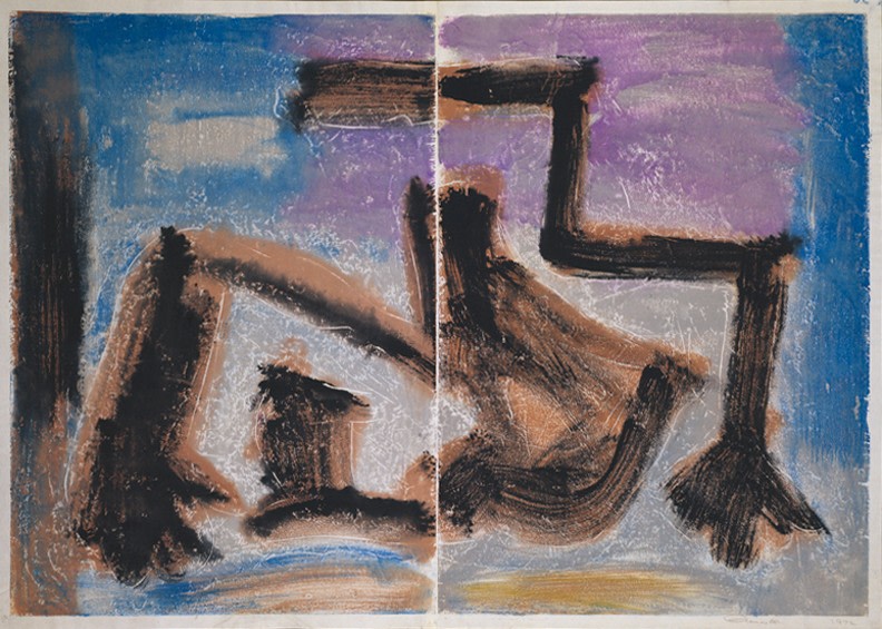 Untitled,&amp;nbsp;PP 2074, 1972 H:&amp;nbsp;28 7/8 x W: 40 7/8 inches Water Soluble Printer&amp;rsquo;s Ink and Casein on Handmade Japanese Paper