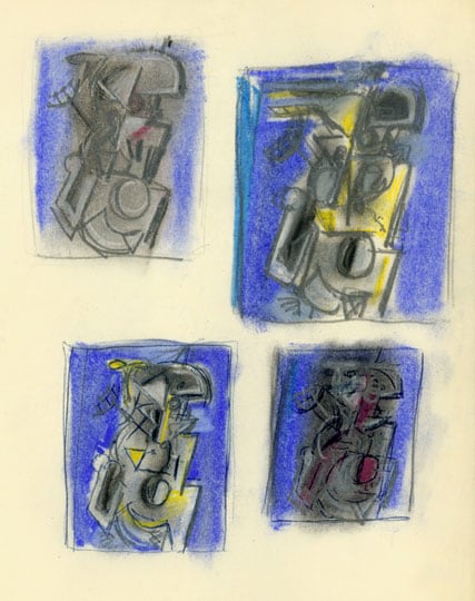 Inv# FI 19 Untitled, c. 1940s-1950s
Ball Point Ink, Graphite and Pastel
on Vellum Paper
11 x 8.5 inches&amp;nbsp;&amp;nbsp;
27.9 x 21.6 cm