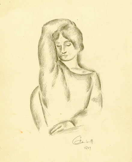 Inv# GDrP 002 Untitled, 1924
Graphite on Silverpoint Prepared Paper
9 1/2 x 7 1/8 inches&amp;nbsp;&amp;nbsp;
24.13 x 18.1 cm