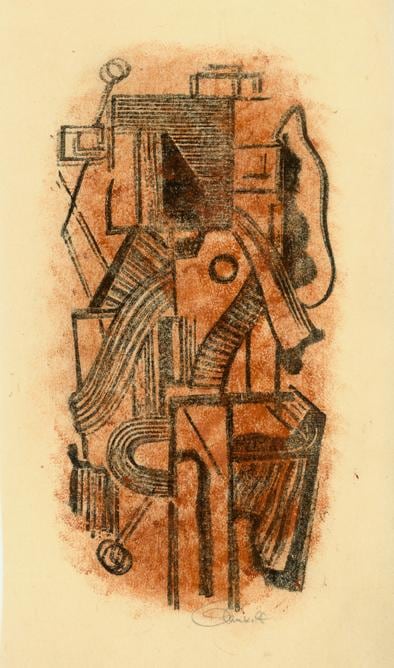 Untitled, AWdC-M 0706-7,&amp;nbsp;c.1940-60s
Water Soluble Printer&amp;rsquo;s Ink on Japanese Paper
H: 12 1/2 x W: 7 inches