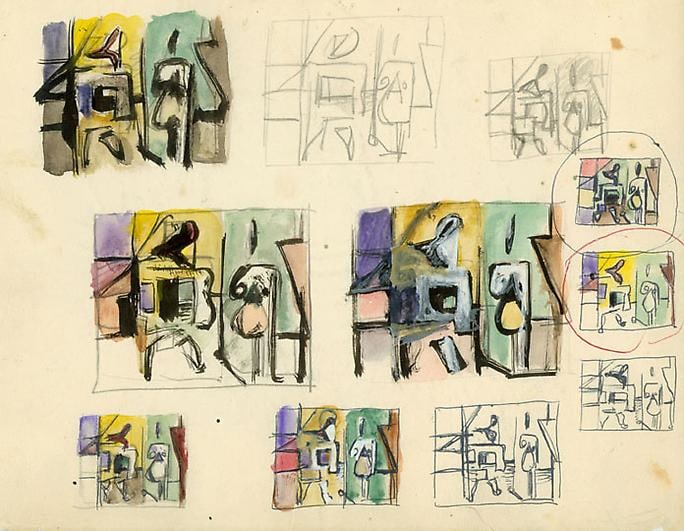 Inv# FV 19 Untitled, c. 1940s-1950s
Ball Point Ink, Graphite and Gouache on Wove Paper
11 x 8.5 inches&amp;nbsp;&amp;nbsp;
27.9 x 21.6 cm