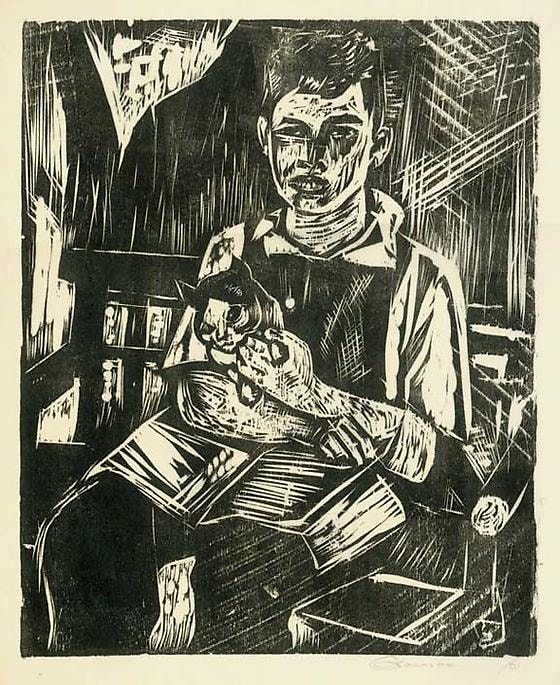 Inv# RBWWdC 4004-31-14 Untitled, c.1931
Oil Based Printer&amp;#39;s Ink / Woodcut
on Handmade Japanese Laid Paper
16 5/8 x 13 3/8 inches&amp;nbsp;&amp;nbsp;
42.24 x 33.99 cm