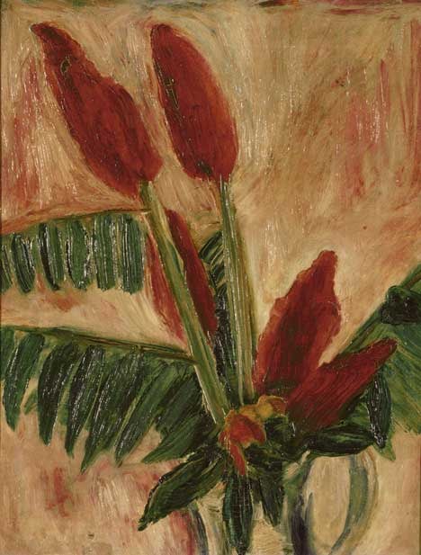 Red Flowers, Green Fern
Inv# Painting 014 Untitled, c. 1930s -1940s
Oil on canvas
18 x 14 inches&amp;nbsp;&amp;nbsp;
45.7 x 35.6 cm