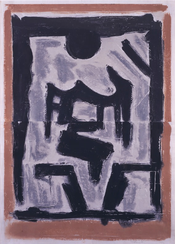 Untitled, PP 2088, 1972
Water Soluble Printer&amp;rsquo;s Ink and Casein
on Handmade Japanese Paper
H:&amp;nbsp;40 3/4 x W: 29 inches
