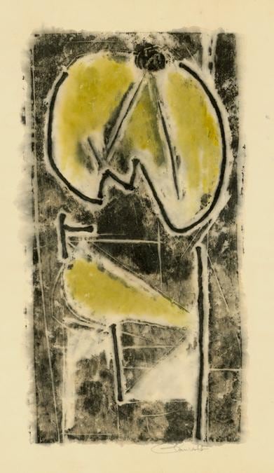 Untitled, AWdC-CM 1803, c. 1950s-60s
Water Soluble Printer&amp;#39;s Ink
on Handmade Japanese Paper&amp;nbsp;
​H:&amp;nbsp;18 5/8 x W: 11 1/4 inches