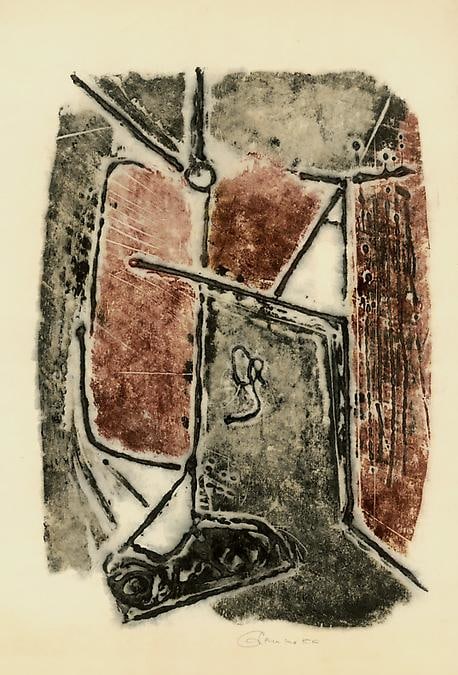 Untitled, AWdC-CM 1703,&amp;nbsp;c.1950-60s
Water Soluble Printer&amp;#39;s Ink
on Handmade Japanese Paper
H: 19 x W: 12 7/8 inches