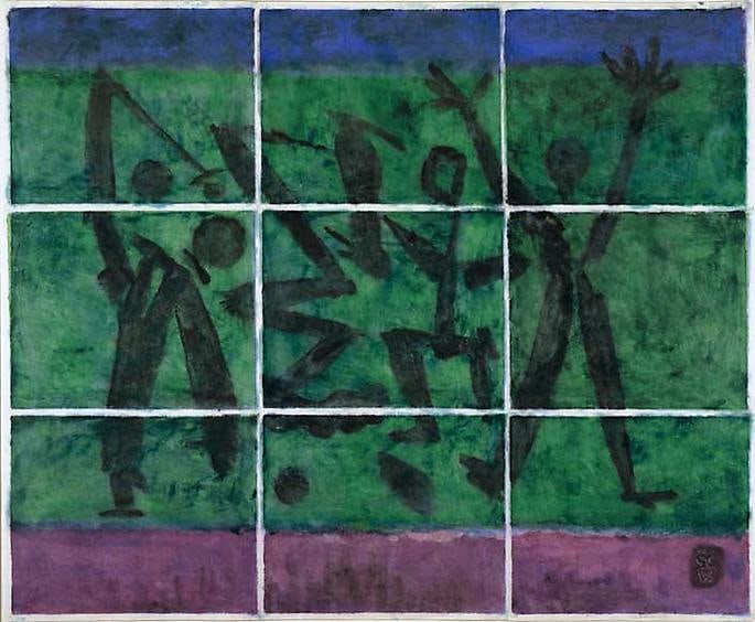 Inv# PP 9002 Untitled, 1982
Water Soluble Printer&amp;#39;s Ink andCasein
on Handmade Japanese Paper
59 1/2 x 74 3/8 inches&amp;nbsp;
151.1 x 188.9 cm

This is the final finished piece made by Sam Glankoff, April 1982.

Private Collection