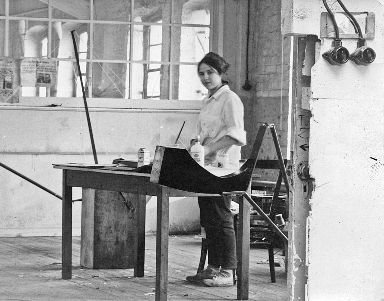 [FIG. 1]

Eva Hesse at work in her studio in Kettwig an der Ruhr, Germany, c. 1964&amp;ndash;65

Image courtesy The Estate of Eva Hesse.

Courtesy Hauser &amp;amp; Wirth