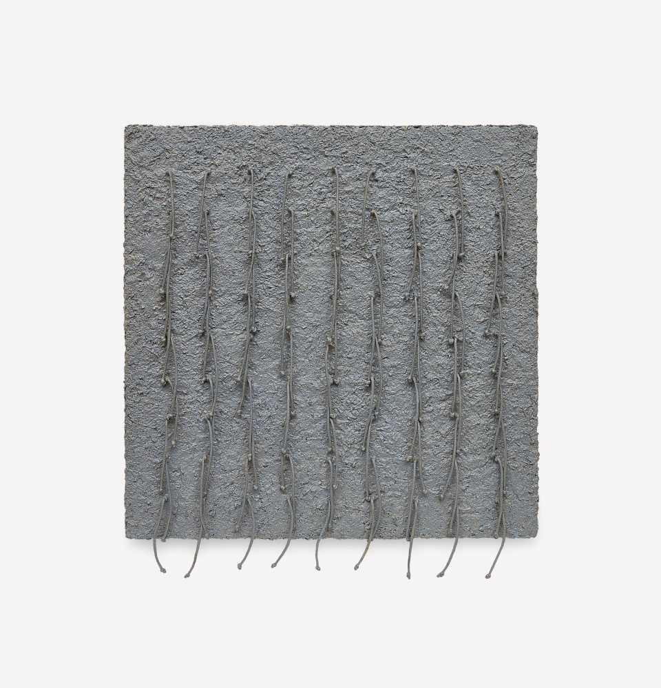 [PLATE 6]

Eva Hesse
Iterate, 1966&amp;ndash;67
Acrylic, cord, wood shavings, and glue on Masonite
22 &amp;times; 20 1/8 inches (55.8 &amp;times; 51.1 cm)
Private Collection

Photo: Kent Pell