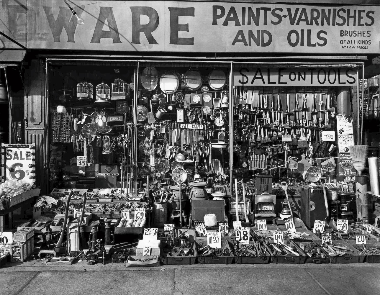 [FIG. 7]

Bernice Abbott, Hardware Store, 316-318 Bowery, Manhattan, January 26, 1938

Photo by Bernice Abbott / Getty Images.
