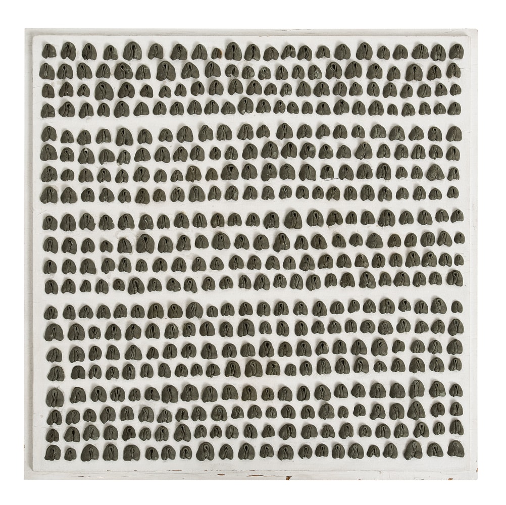[PLATE 13]

Hannah Wilke
Needed-Erase-Her #9, 1974

Kneaded erasers on painted board
Overall: 2 1/8 &amp;times; 13 &amp;times; 13 inches (5.1 &amp;times; 33 &amp;times; 33 cm)
Collection of Amy Gold and Brett Gorvy

Photo: Michael Brzezinski