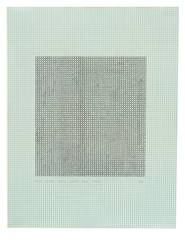 [PLATE 8]

Eva Hesse
No title, 1967
Ink on graph paper
11 7/8 &amp;times; 8 1/4 inches (30.2 &amp;times; 21 cm)
The Museum of Modern Art, New York; Ruth Vollmer Bequest (1101.1983). Digital Image &amp;copy; The Museum of Modern Art / Licensed by SCALA /
Art Resource, NY.