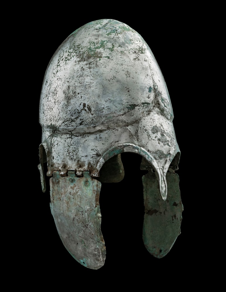 Chalcidian Helmet

Greek, fifth to fourth century BC

Tinned bronze

38 cm H

&amp;nbsp;
