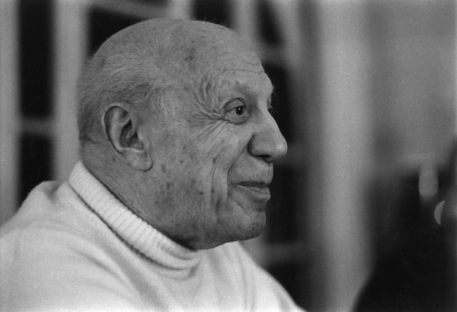 Dernier portrait de Picasso &amp;agrave; Notre-Dame de Vie, Mougins, 1971

vintage silver gelatin print

9.45 x 11.81 inches; 24 x 30 centimeters

LSFA# 11200