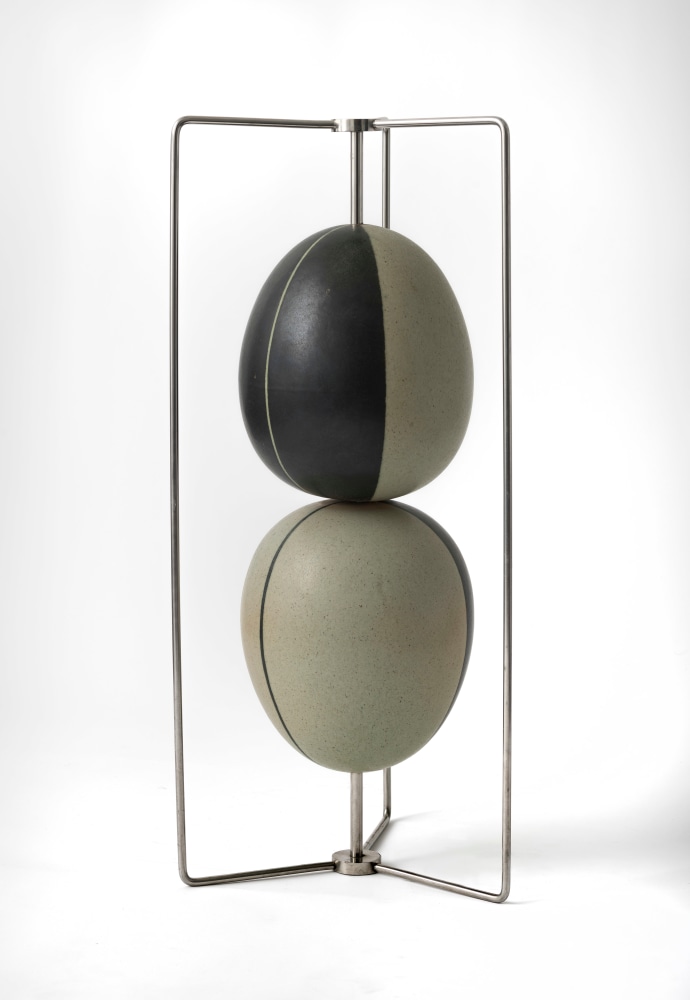 Earth Speak/Space Defined #2, 1983   glazed cast stoneware on stainless steel rods  22 1/2 x 10 x 10 inches;  57.1 x 25.4 x 25.4 centimeters LSFA# 15159