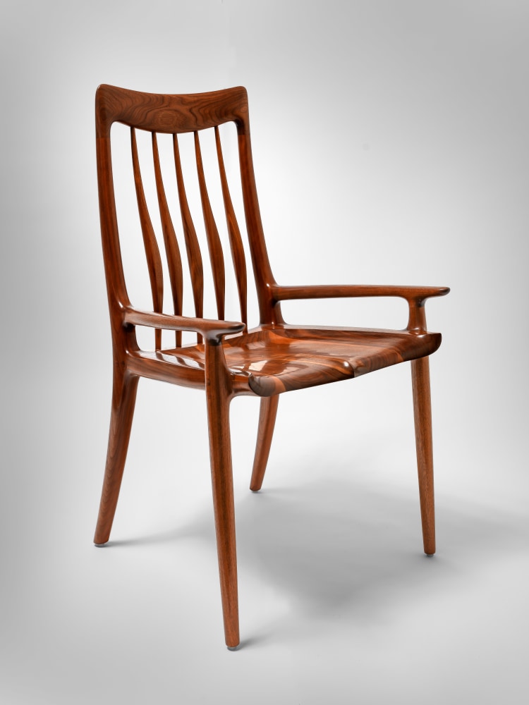 Designed by Sam Maloof (1916-2009) Spindle Back Chair, 2020 walnut 37 x 22 1/2 x 22 inches; 94 x 57.1 x 55.9 centimeters LSFA# 15173