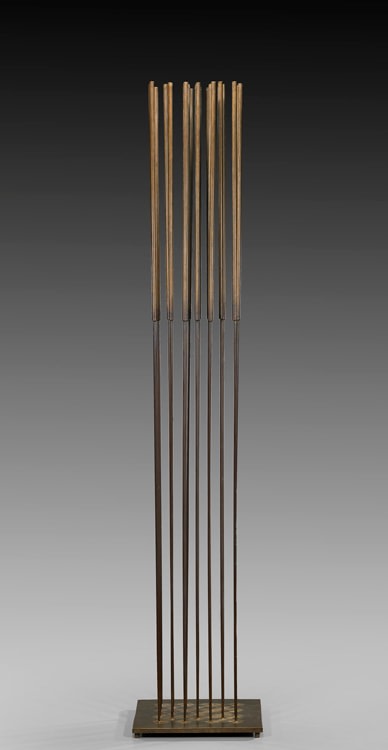 Harry Bertoia (1915-1978)

Sonambient, circa 1970

beryllium copper and brass

50x10x10 in; 127x25.4x25.4 cm