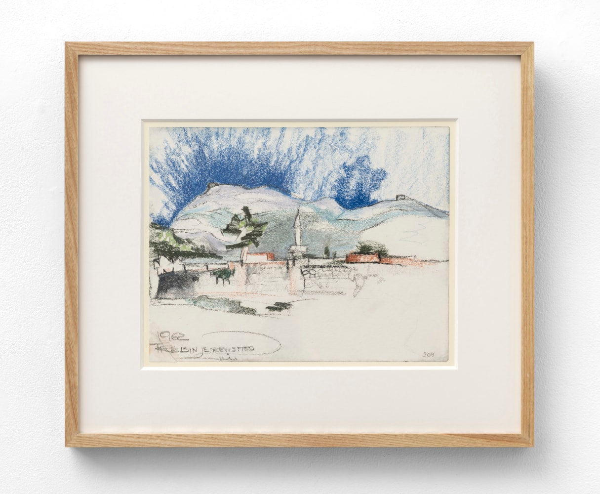 Richard Neutra (1892-1970) Trebinje Revisited, Bosnia and Herzegovina, 1962     charcoal and pastel on paper 9 x 11 1/2 inches;  22.9 x 29.2 centimeters LSFA# 15376