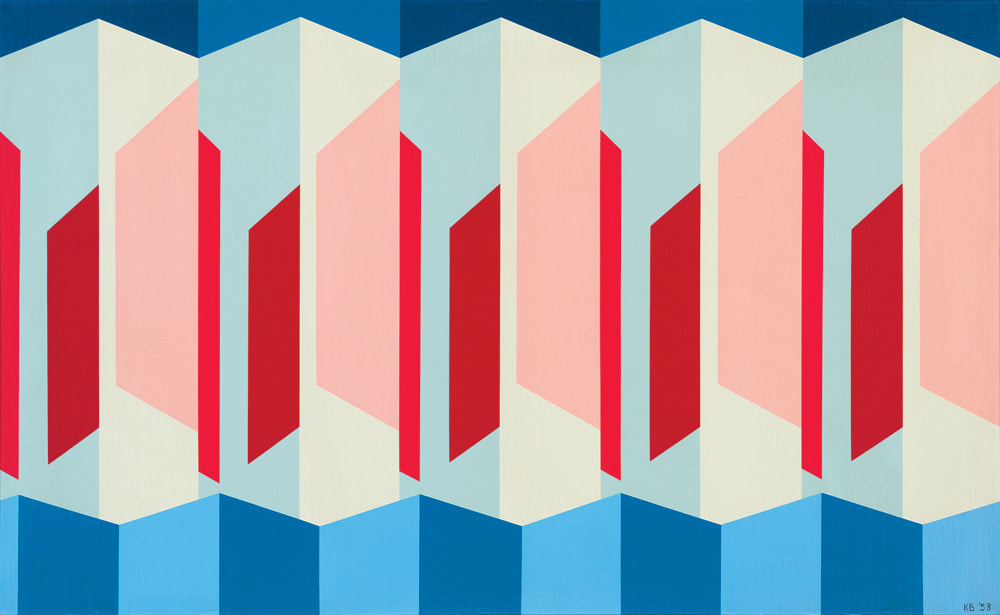 Karl Benjamin

Red/Blue/Pink Symmetry, 1958

oil on canvas

30 x 50 inches; 76.2 x 127 centimeters