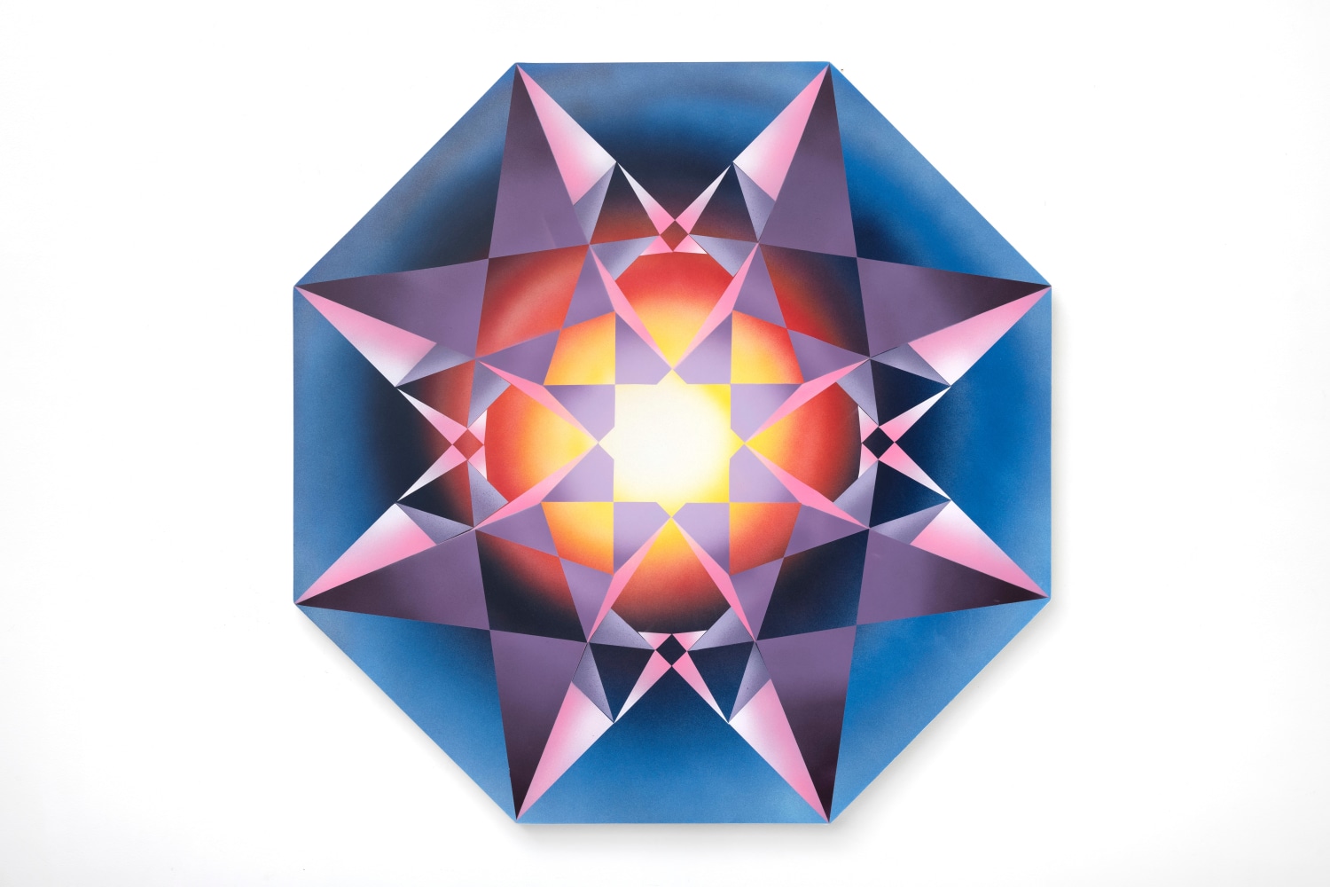 Mary Anna Pomonis (b. 1973) She Gathers the Me in Radiant Light, 2019     acrylic airbrush on canvas over octagonal panel 36 x 36 inches;  91.4 x 91.4 centimeters LSFA# 15471