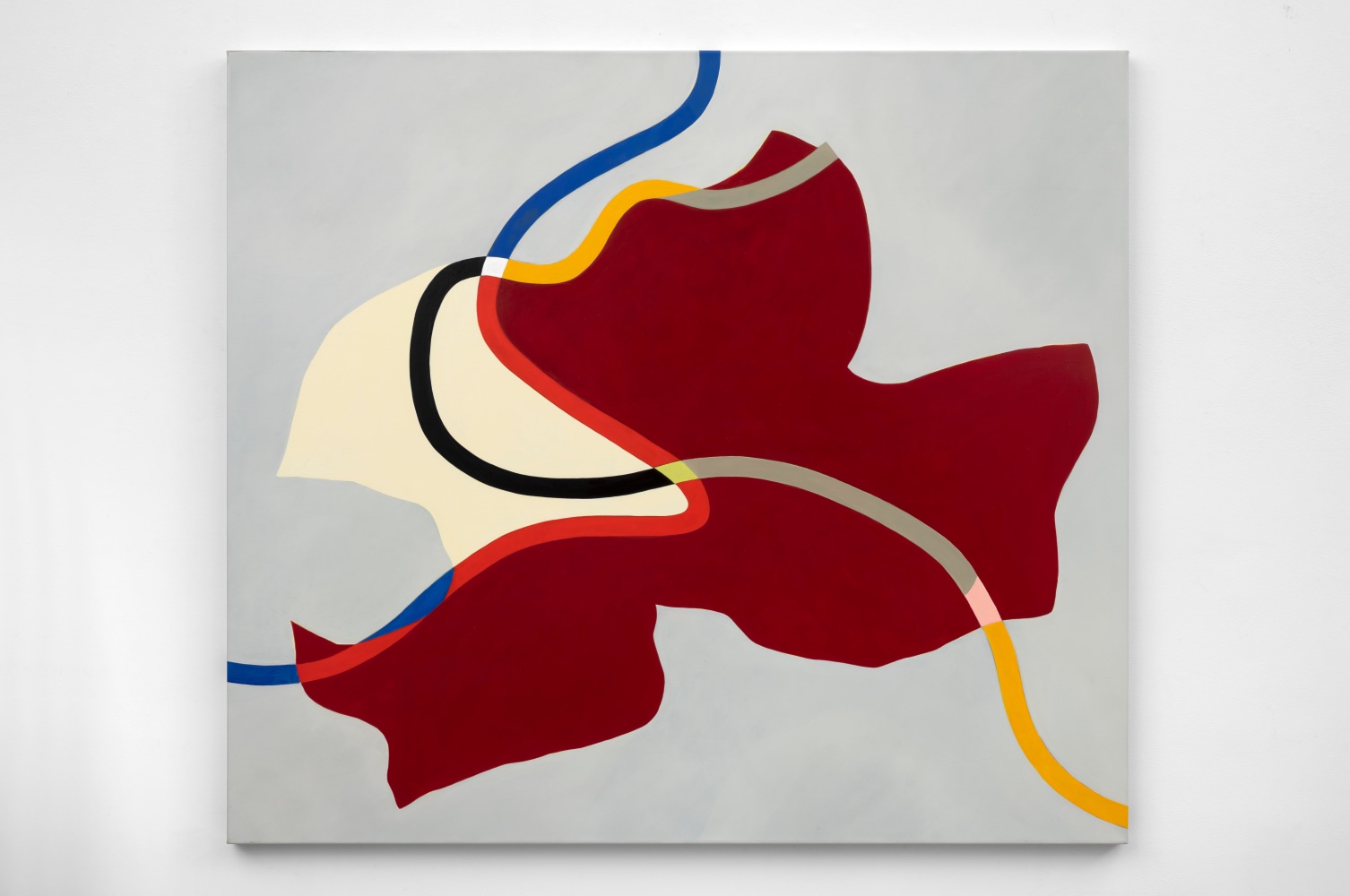 Mimi Chen Ting (1946-2022) Seeking Mondrian, 2009     acrylic on canvas 48 x 54 inches;  121.9 x 137.2 centimeters LSFA# 15537