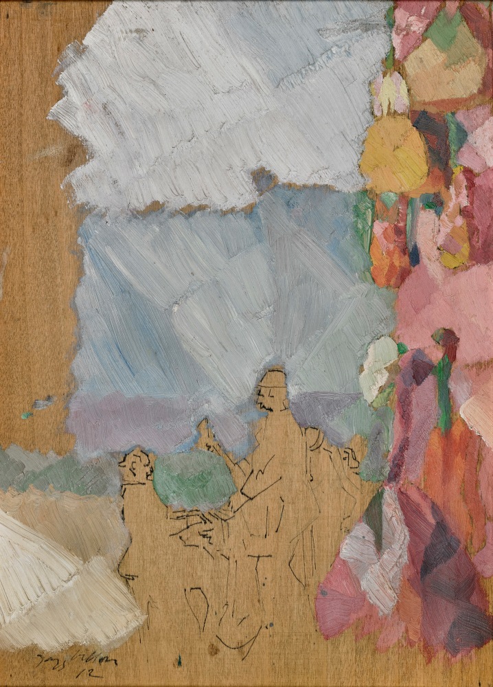 Jacques Villon&amp;nbsp;(1875-1963)
Étude pour instruments de musique, 1912
oil on cradled panel
12.99 x 9.45 inches; 33 x 24 centimeters
LSFA# 13366