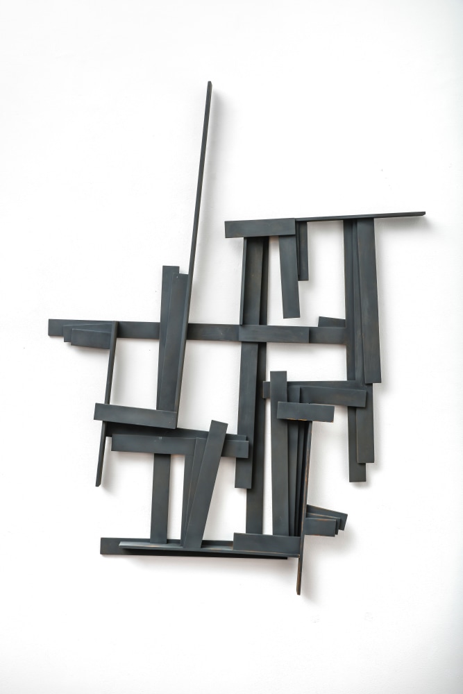 Karl Benjamin (1925-2012) Construction, 1963 painted wood 48 x 36 inches; 121.9 x 91.4 centimeters ​​​​​​​LSFA# 12498