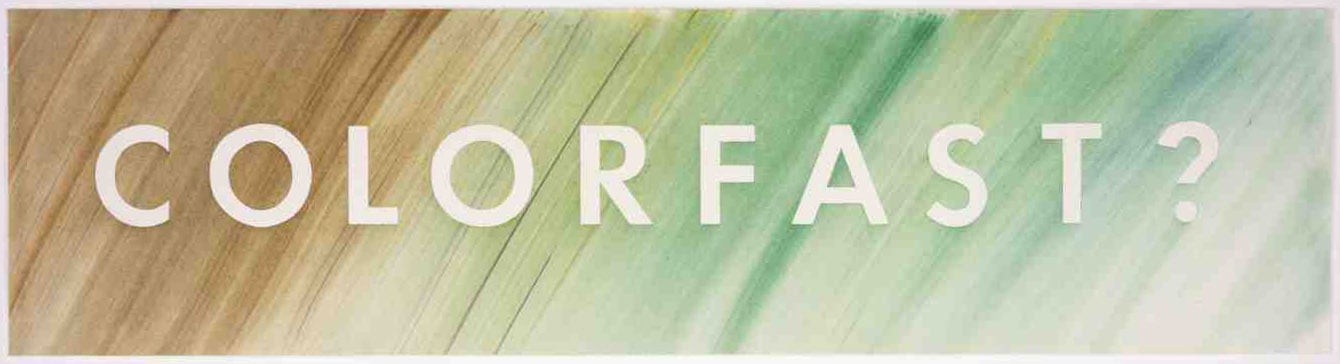 Edward Ruscha

Colorfast, 1975

dried pigment on paper

7 &amp;frac12; x 28 &amp;frac34; inches; 19.1 x 73 cm