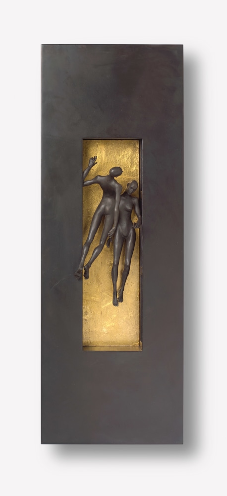Cecilia Z. Miguez (b. 1955) Weightless, 2019 wood and gold leaf on bronze 34 x 12 x 3 inches; 86.4 x 30.5 x 7.6 centimeters LSFA# 14375