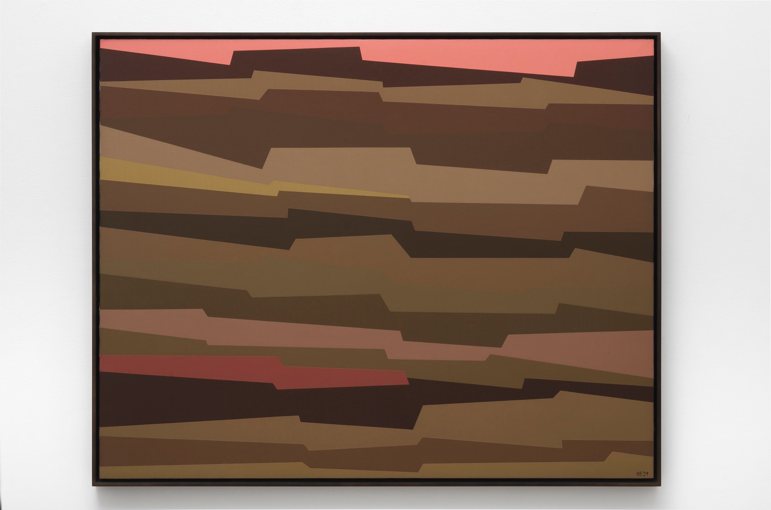 Karl Benjamin (1925-2012)&amp;nbsp;
Interlocking Forms (amber,umber,yellow,crimson), 1959
oil on canvas
40 x 50 inches; 101.6 x 127 centimeters
LSFA# 01282