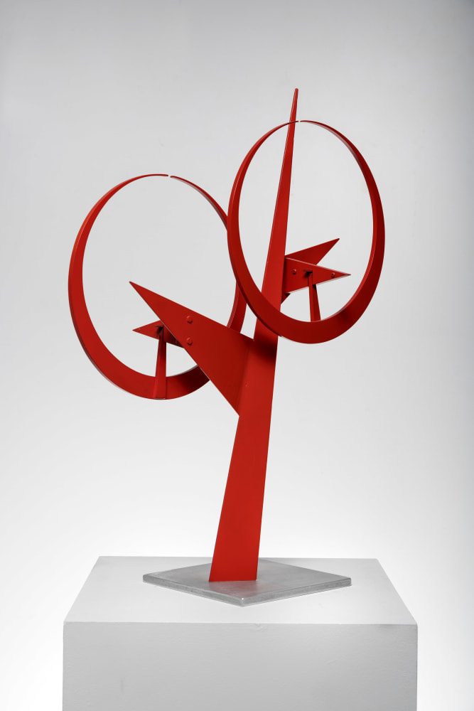Jerome Kirk (1923-2019) Akimbo, 1990     painted aluminum and steel 23 x 15 x 6 3/4 inches;  58.4 x 38.1 x 17.1 centimeters LSFA# 15359