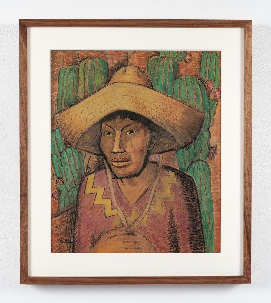 Alfredo Ramos Mart&amp;iacute;nez (1871-1946)

Hombre entre Cactus, c. 1938

pastel, Cont&amp;eacute; crayon and tempera on board

27 1/4 x 23 1/8 inches;&amp;nbsp; 69.2 x 58.7 centimeters

LSFA# 14908