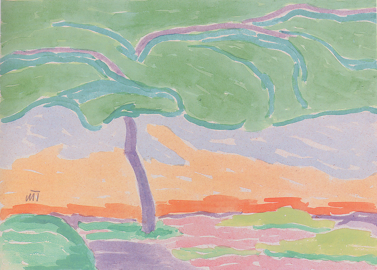 J&amp;aacute;nos Mattis Teutsch

Lonely Tree, 1916

watercolor on paper

8 1/4 x 11 3/8 inches; 21 x 29 centimeters
