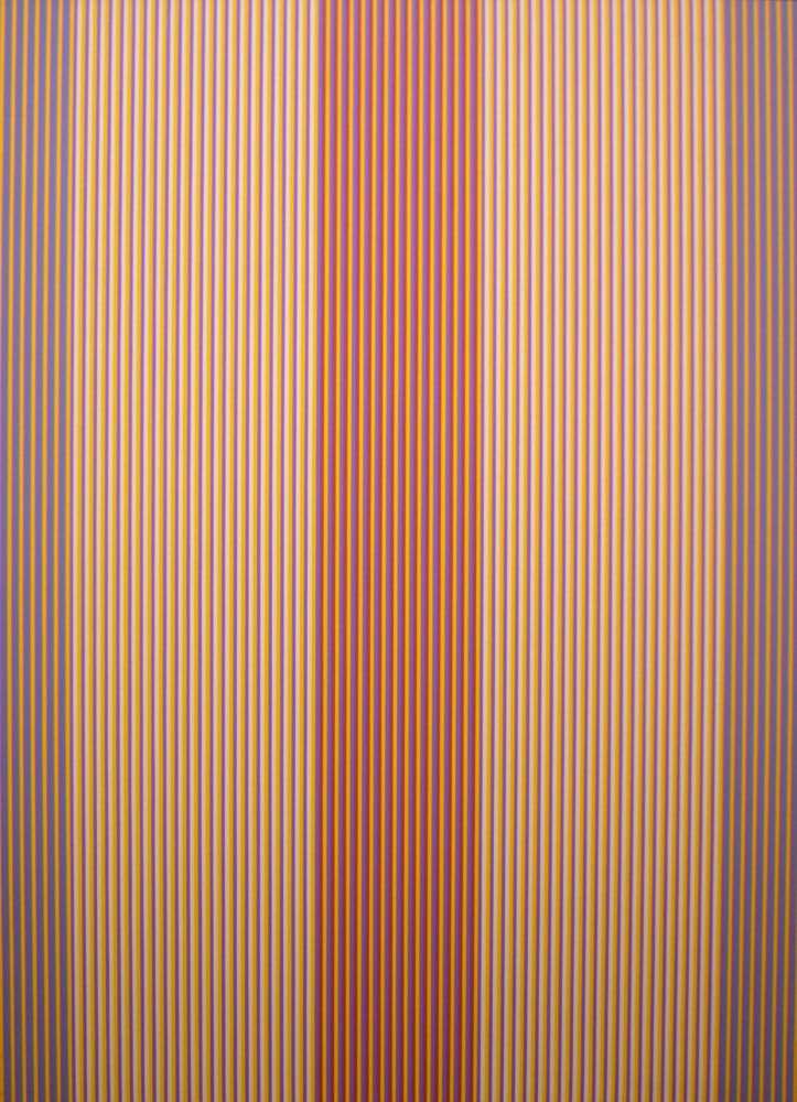 Karl Benjamin&amp;nbsp;(1925-2012)&amp;nbsp;

#3 (yellow,purple), 1980

oil on canvas
72 x 54 inches; 182.9 x 137.2 centimeters