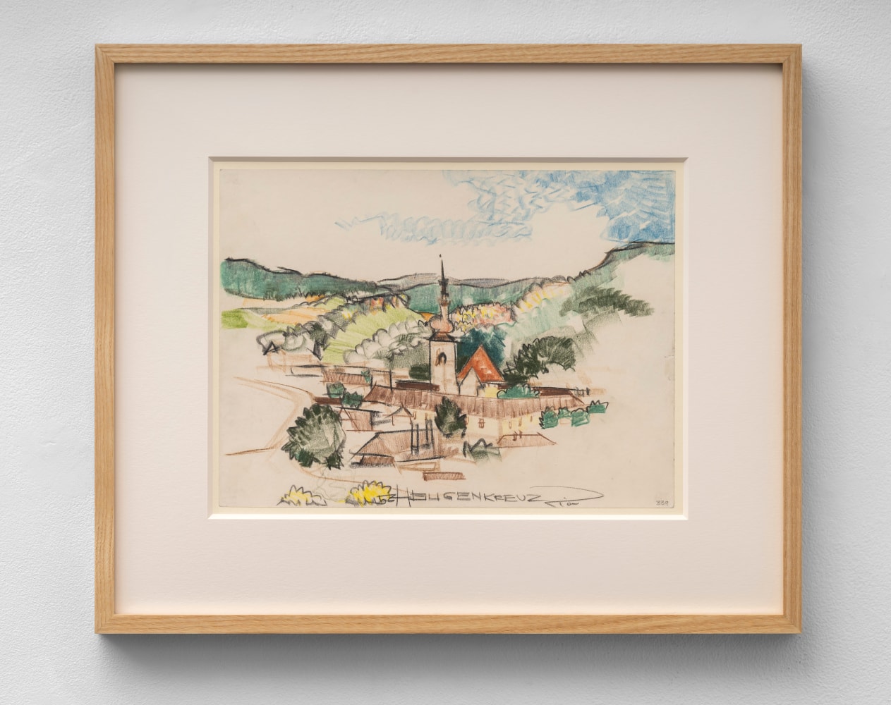 Richard Neutra (1892-1970) Heiligenkreuz, Austria, 1956     pastel on paper 8 7/8 x 11 7/8 inches;  22.5 x 30.2 centimeters LSFA# 15373