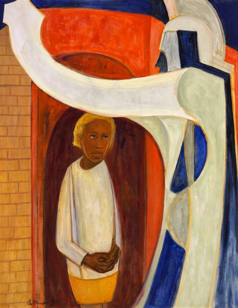 Samella Lewis  Barrier, 2004  oil on canvas  43 1/2 x 33 inches; 110.5 x 83.8 centimeters  LSFA# 12089