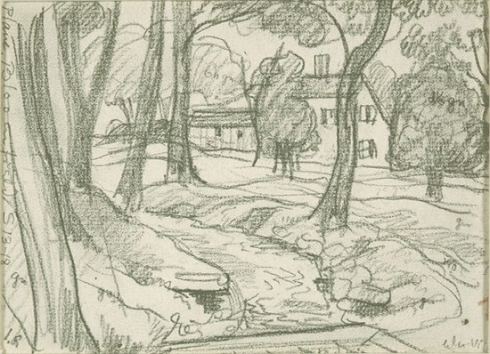 Oscar Bluemener (1867-1938)

Bloomfield Plane, 1918

pencil on paper

4 3/4 x 6 1/4 inches