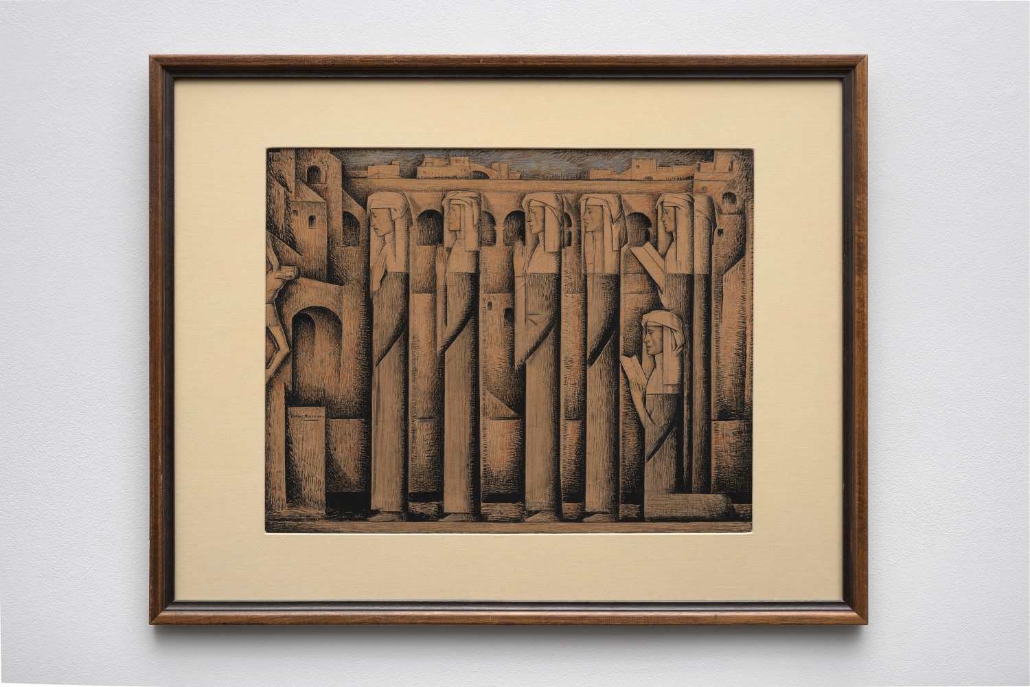 Alfredo Ramos Martinez (1871-1946) Procession of Nuns, c. 1935 tempera 16 x 20 inches; 40.6 x 50.8 centimeters LSFA# 13314