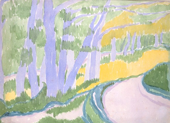 J&amp;aacute;nos Mattis Teutsch

Landscape with Road, 1915

Watercolour on paper

10.63 x 14.57 in.; 27 x 37 cm.